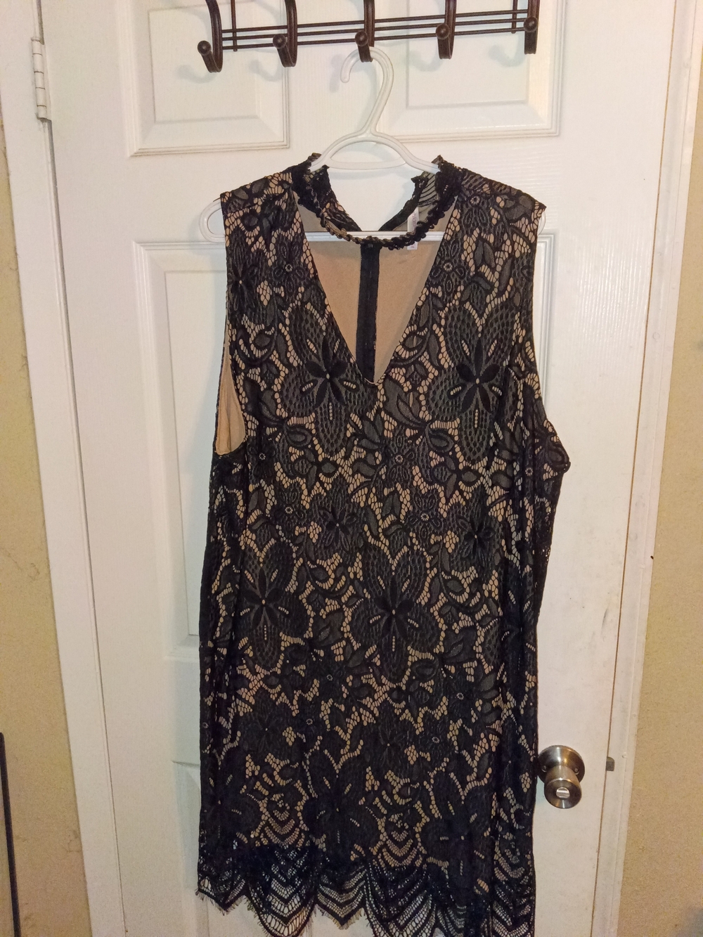 Xhilaration Black Lace Mini Dress with Nude Lining